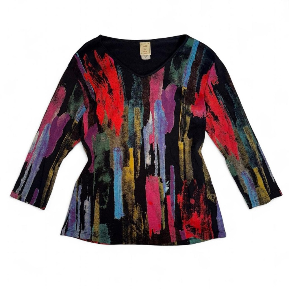 Vintage Colorful Abstract Women's Top - Small